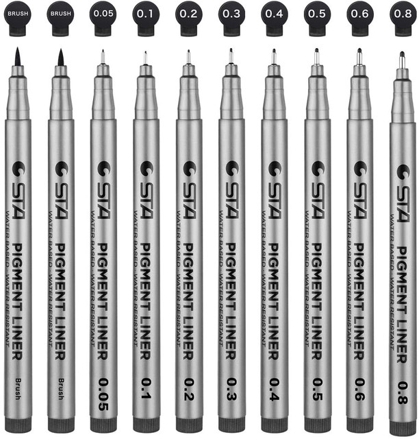 Precision Black Micro Pen Fineliner Ink Pens Waterproof Archival